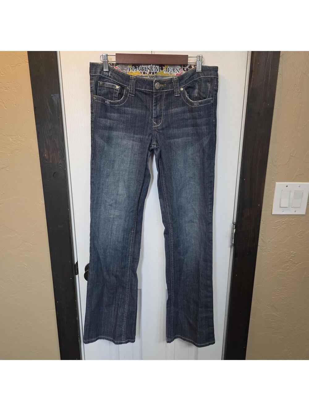 Platinum Jean Women's Dark Wash Bootcut Jeans- Size 10 Long